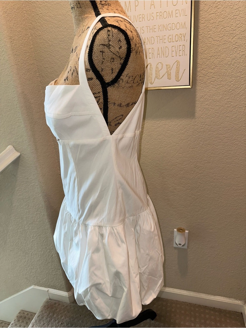 Zara White Cutout Babydoll Slip Dress - Picture 2 of 4